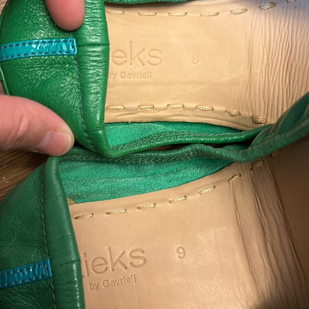 Tieks Clover Green Leather Flats - Picture 6 of 7